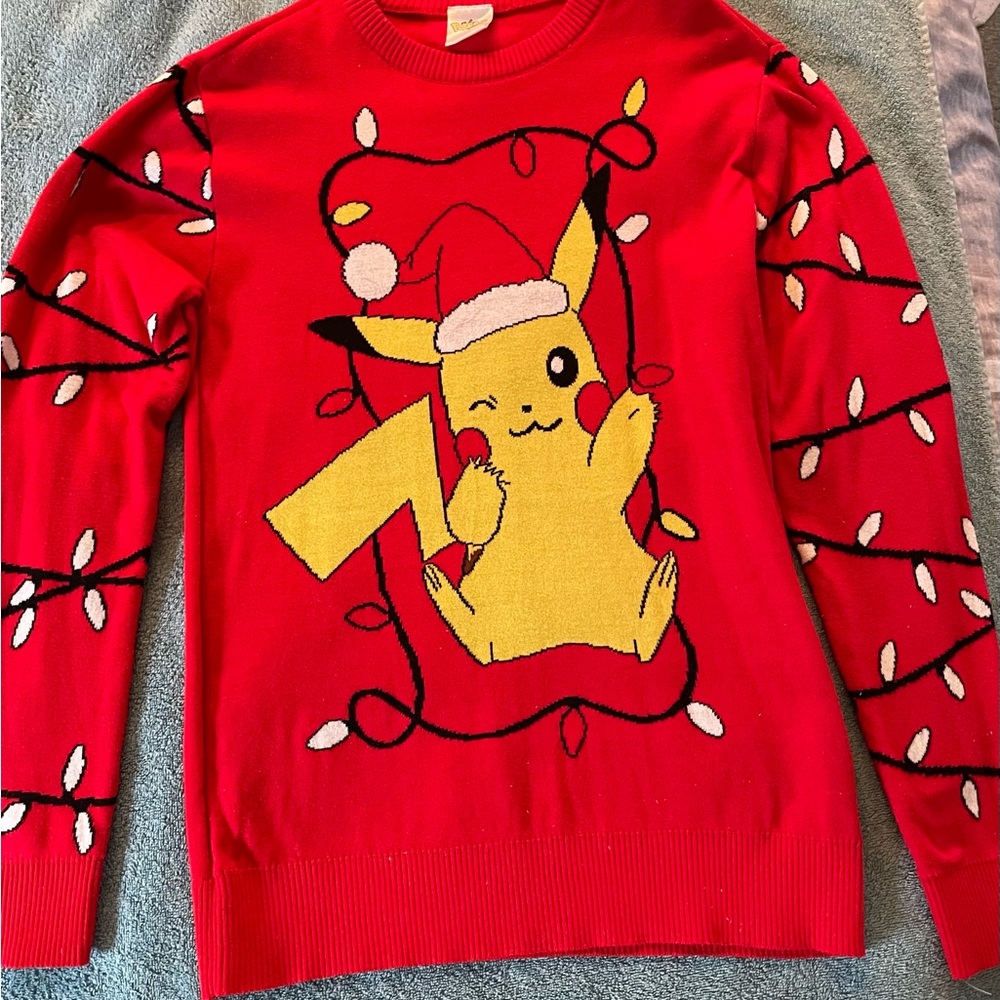 Pokémon Women’s XL (runs small, better for Large) Pikachu Christmas Red Sweater